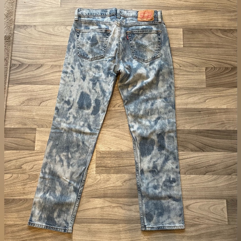 Levis 511 jeans 34x30 slim skinny white blue cloud print jeans